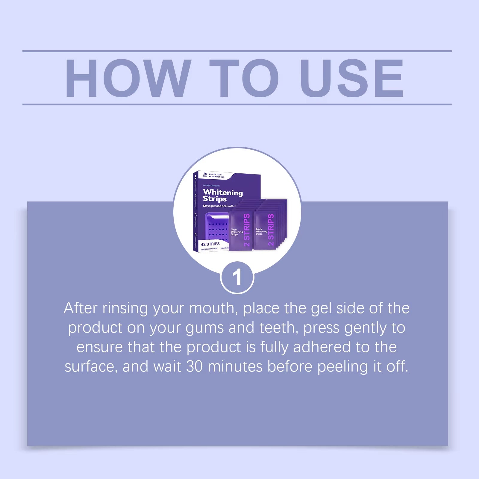 Teeth Whitening Strips - 30 Min Quick White Gel Strips, Improve Dental Yellowing Oral Care, 42 Pack for Lasting Bright Smile